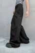 DRAW CODE SPIRAL BUTTON PANTS -BLACK-